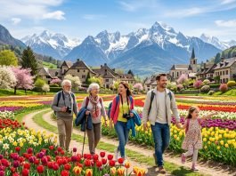 Una familia disfrutando la primavera | Imagen creada en inteligencia artificial