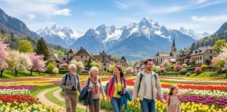 Una familia disfrutando la primavera | Imagen creada en inteligencia artificial